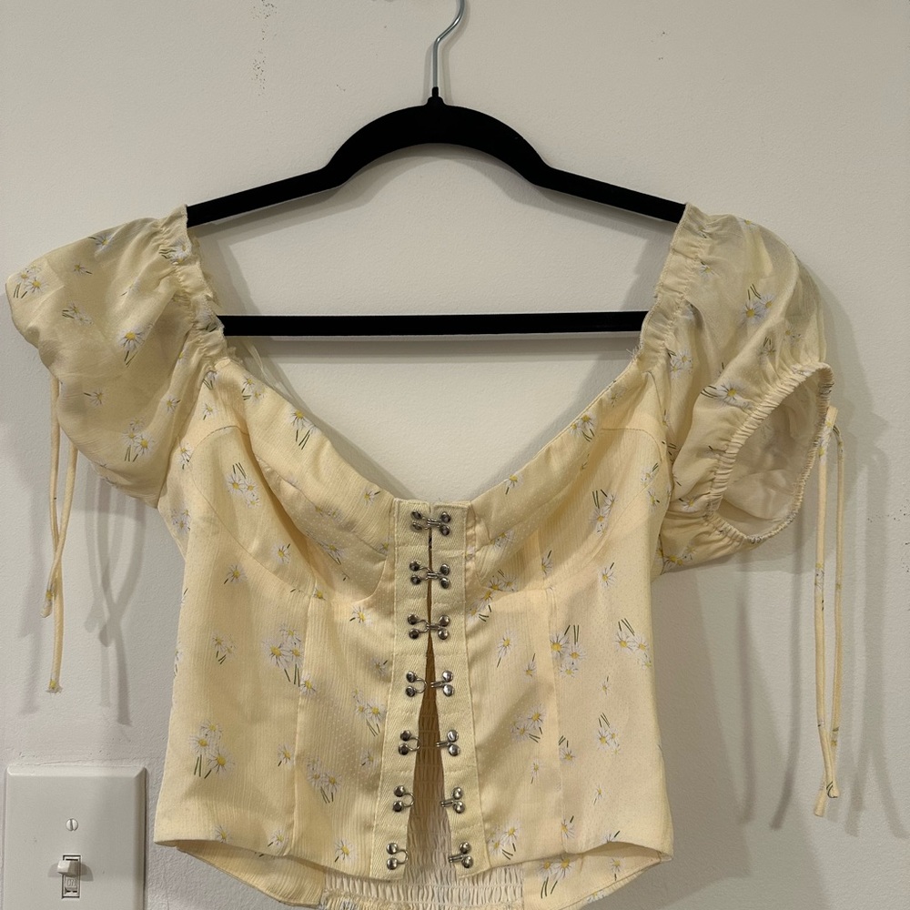 Yellow Floral Corset Top